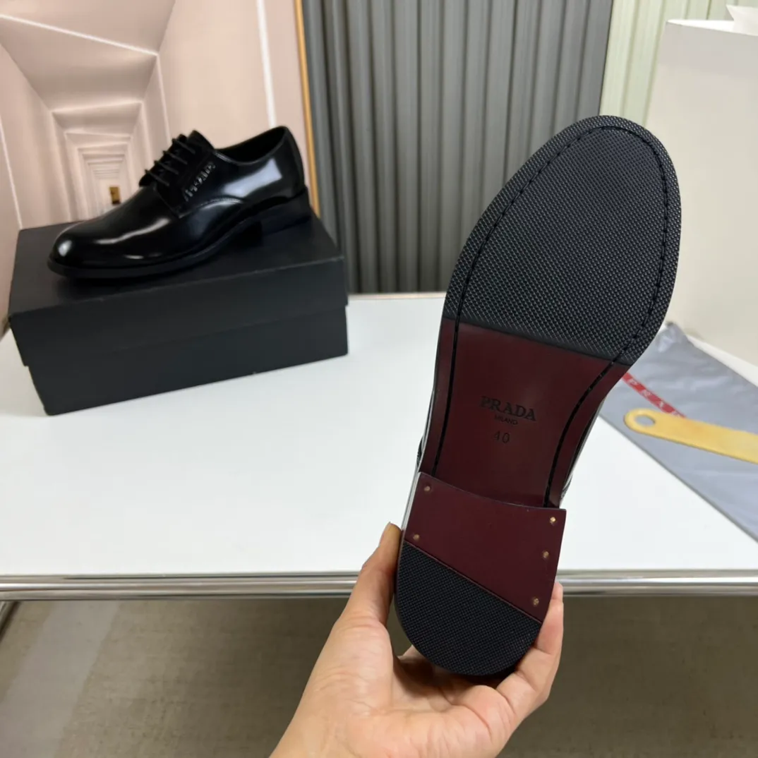 Men's shoes 💰520💰 Prada.PRADA men's business casual leather shoes, 1:1 shipment ⬆️Luxury and noble 👞All imported original brand leather, just to create a more comfortable wearing experience, upper: original open edge beaded cowhide ➕Imported full cow lining, original outsole ✔️36-45 (45 non-returnable)